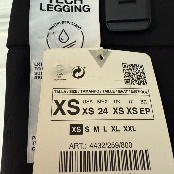 NWT - ZARA Black Straight Leg Stretch Tech Legging Pants - XS - Picture 5 of 9